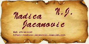 Nadica Jacanović vizit kartica